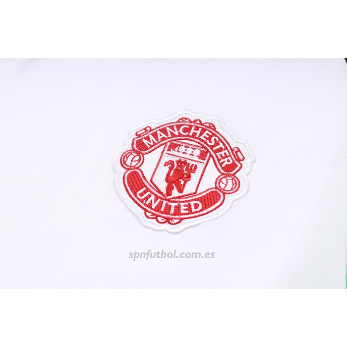 Chandal del Manchester United Manga Corta 2023-2024 Blanco y Negro - Pantalon Corto